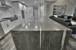 modern kitchen with granite countertop