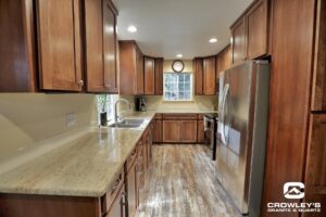 Professional granite and quartz surface installation by Crowley's team.