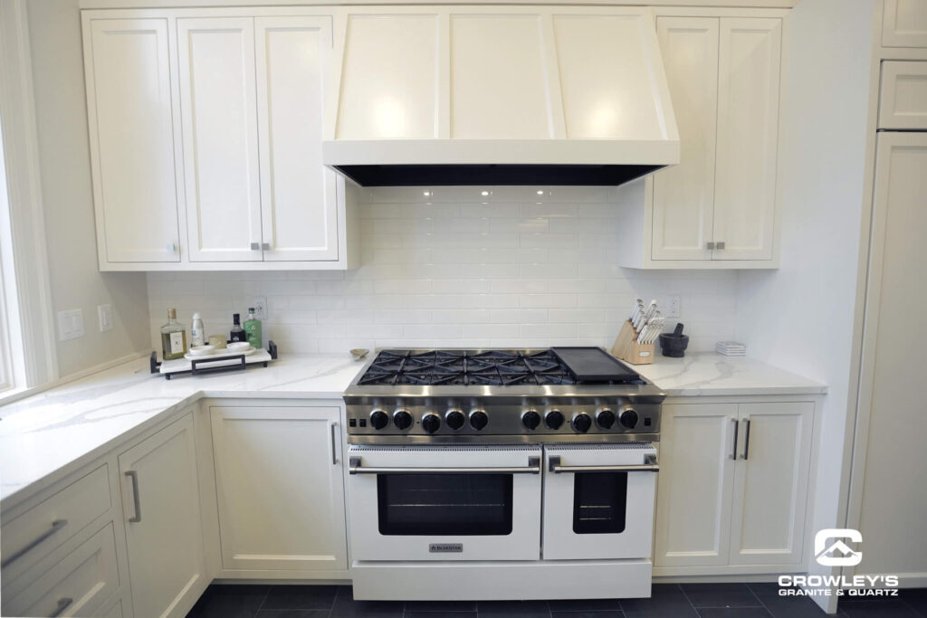 Professional granite and quartz surface installation by Crowley's team.