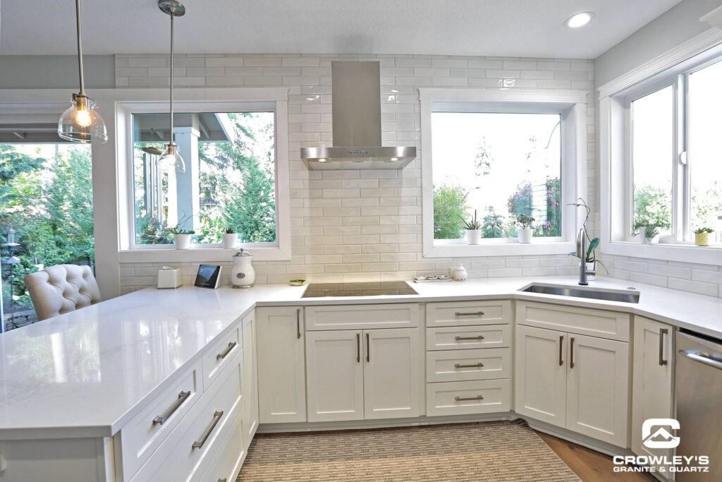 Custom granite and quartz installation by Crowley's Granite and Quartz.