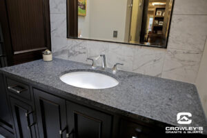 Custom granite and quartz installation by Crowley's Granite and Quartz.