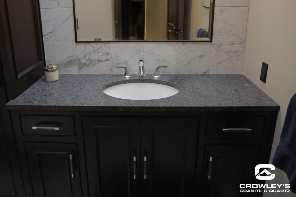 Custom granite and quartz installation by Crowley's Granite and Quartz.